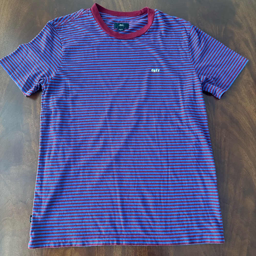 Obey Worldwide Striped Tee size S